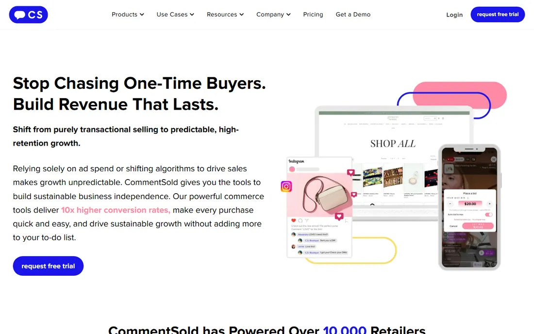 CommentSold homepage