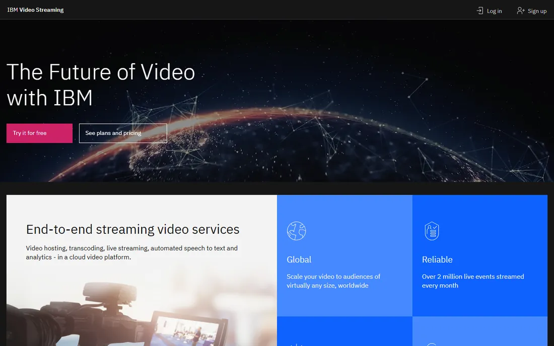 IBM Video Streaming homepage