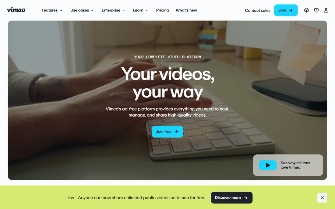 Vimeo homepage