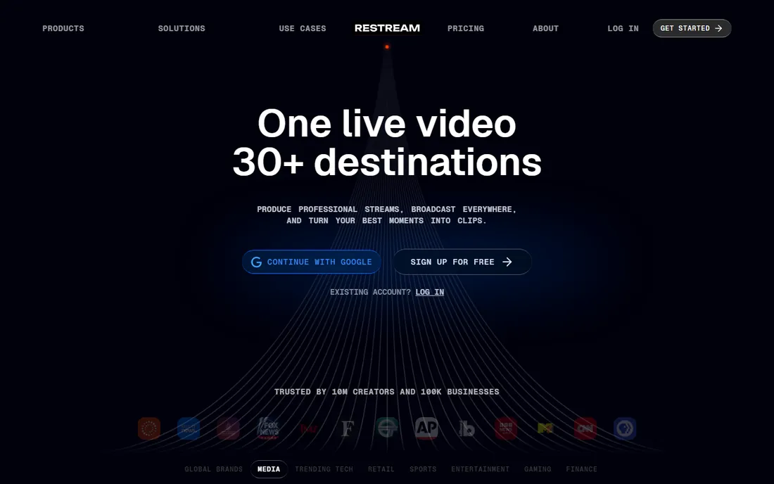 Restream homepage