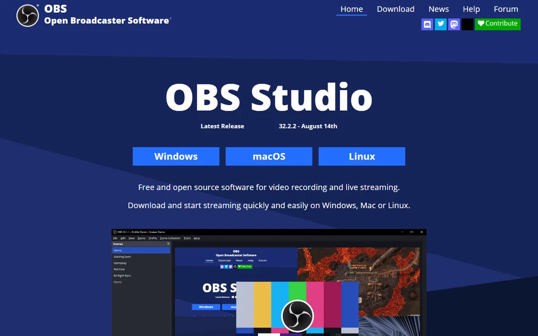 OBS Studio homepage