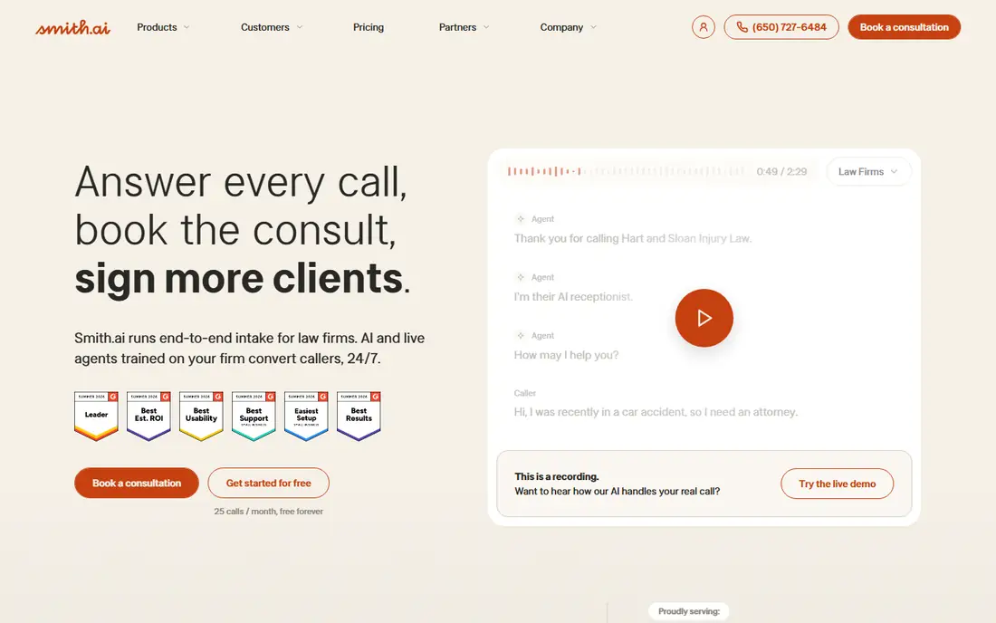Smith.ai homepage