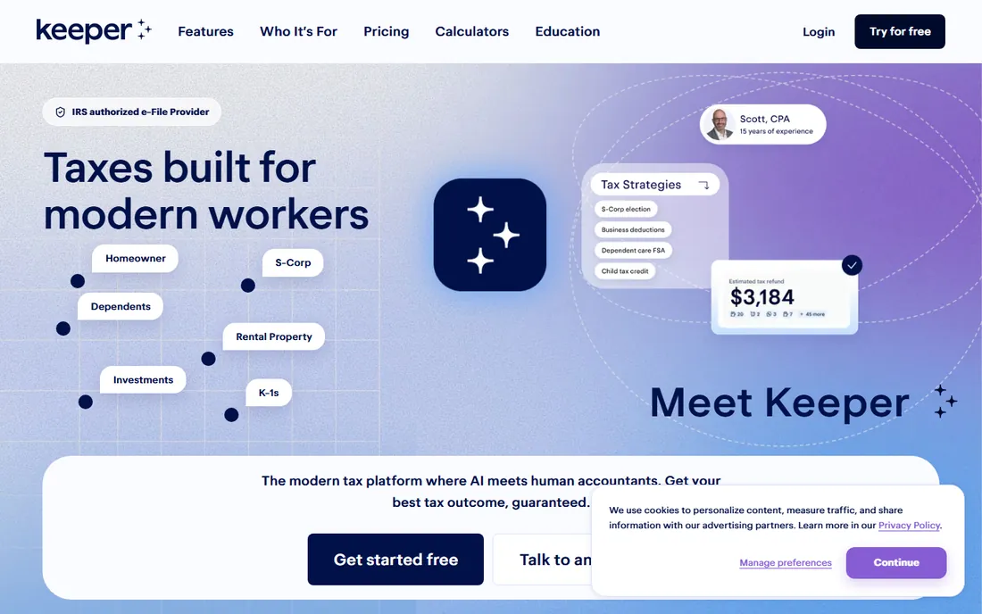 Keeper homepage