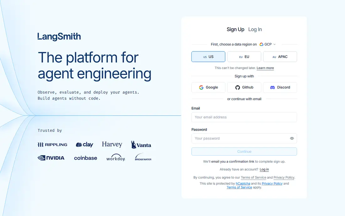 LangSmith homepage