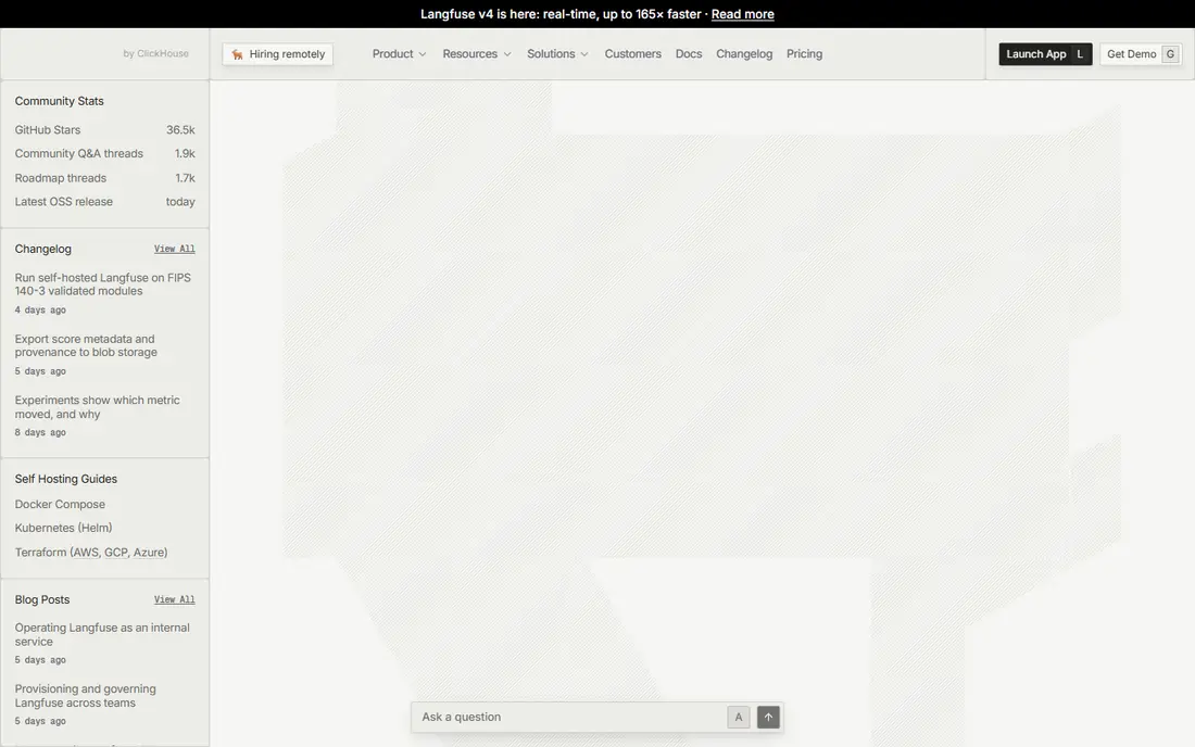 Langfuse homepage