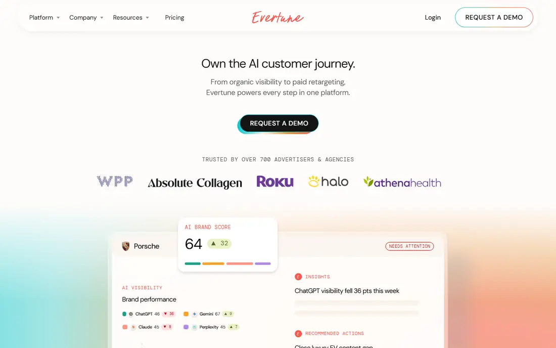 Evertune homepage