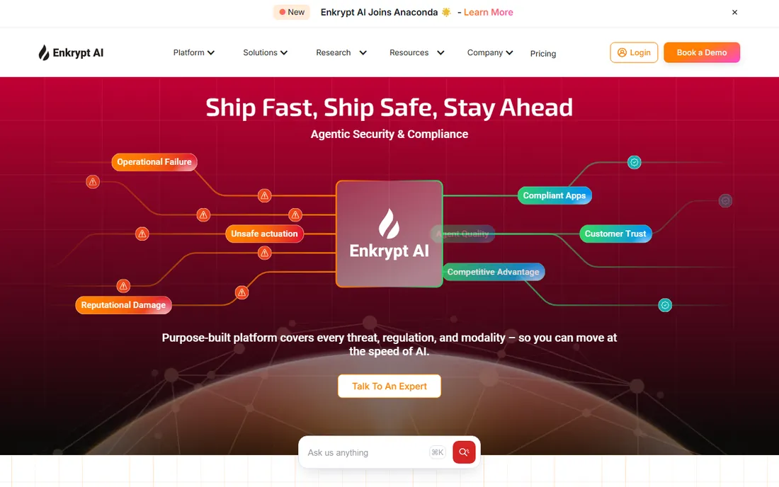 Enkrypt AI homepage