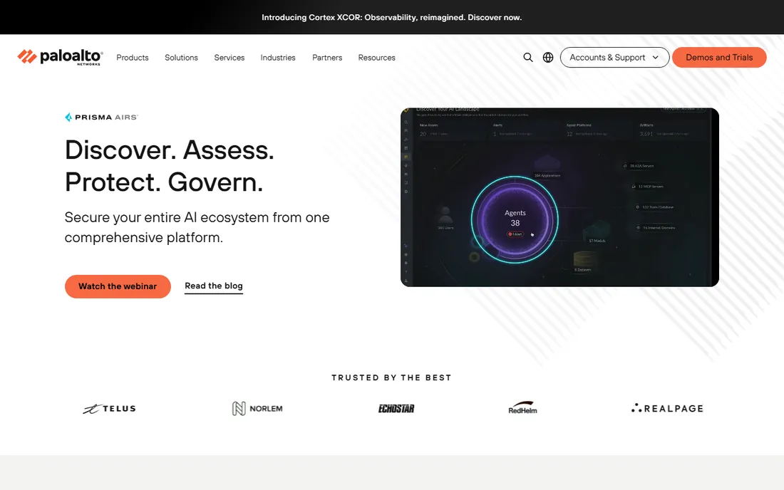 Palo Alto Networks Prisma AIRS homepage