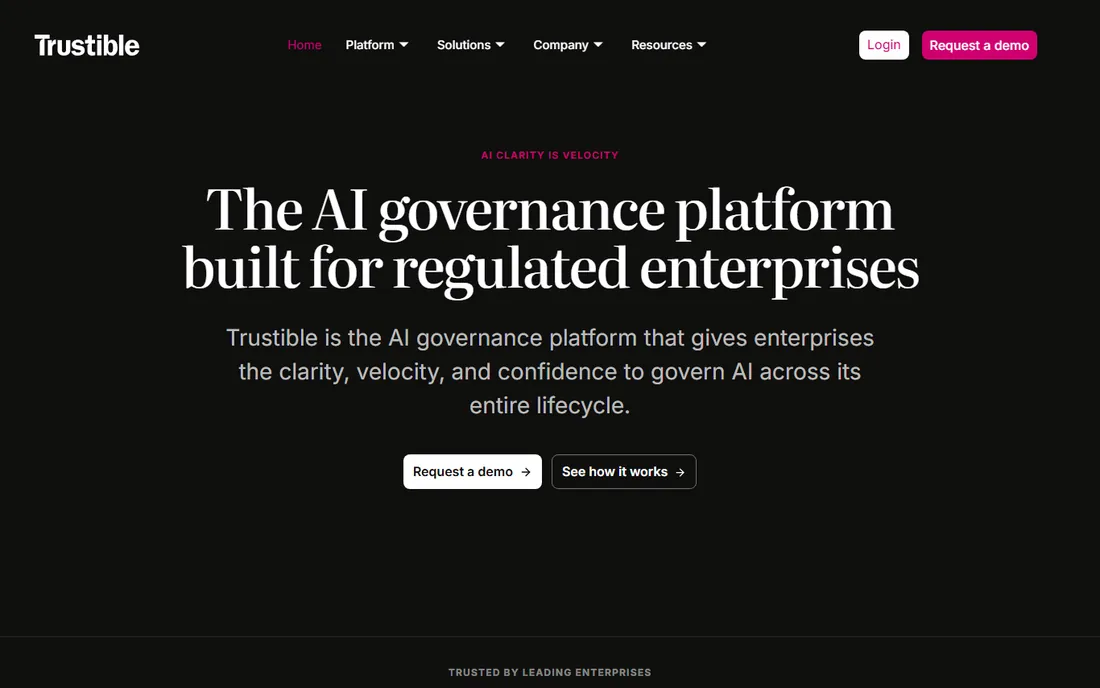 Trustible homepage