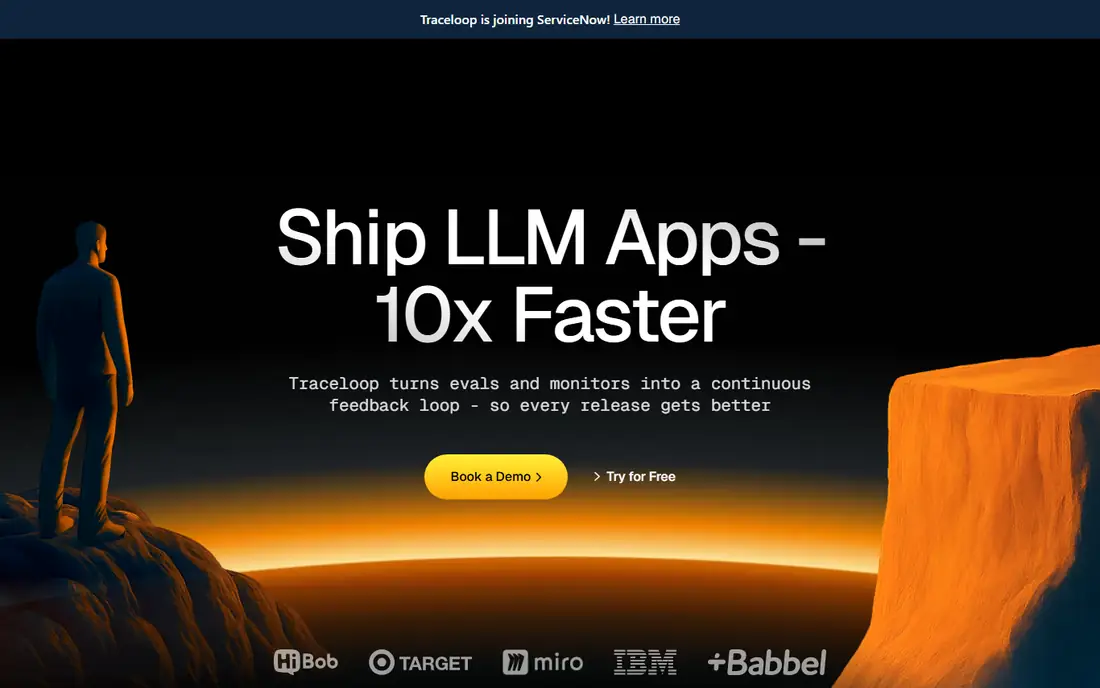 Traceloop homepage