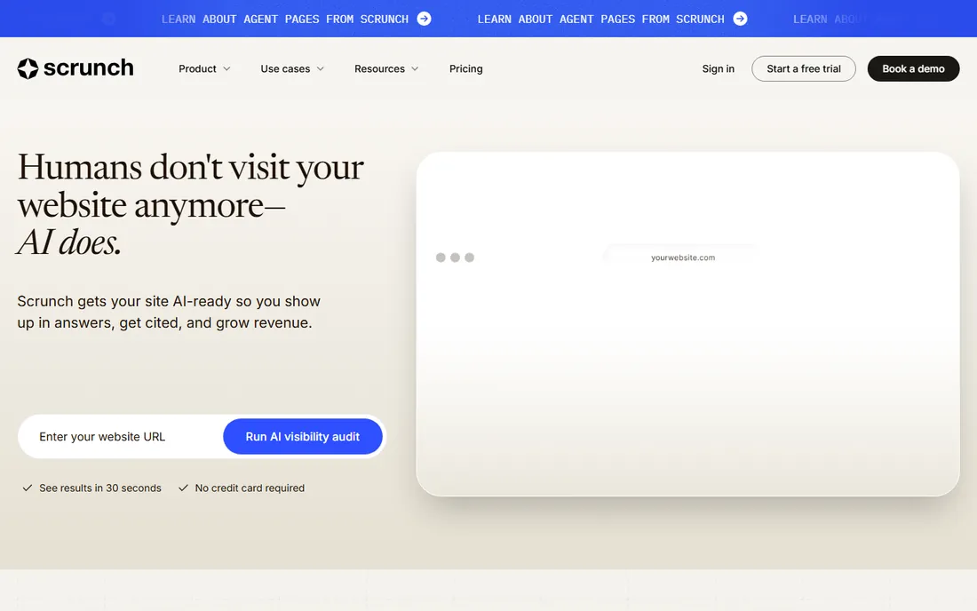 Scrunch homepage