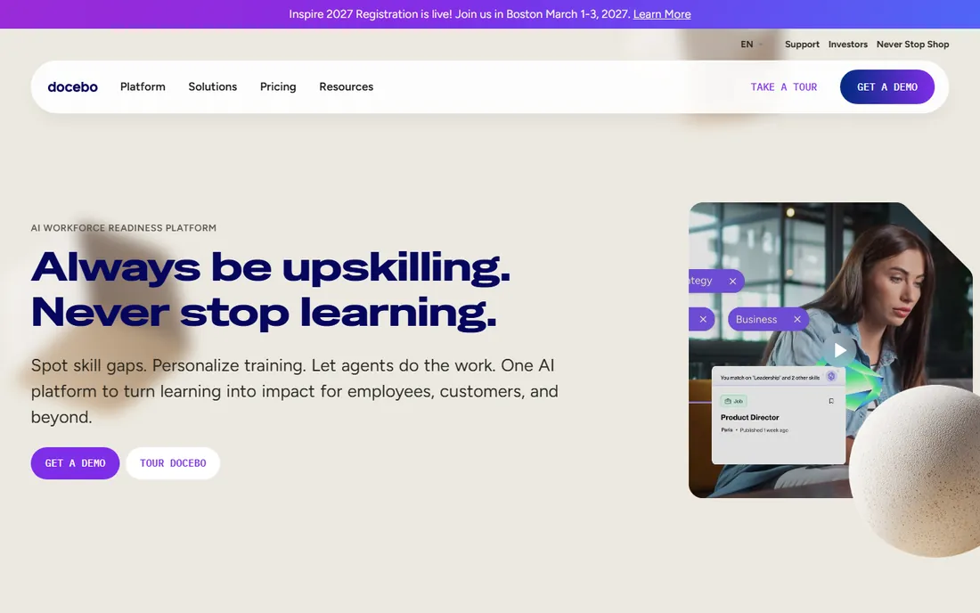 Docebo homepage