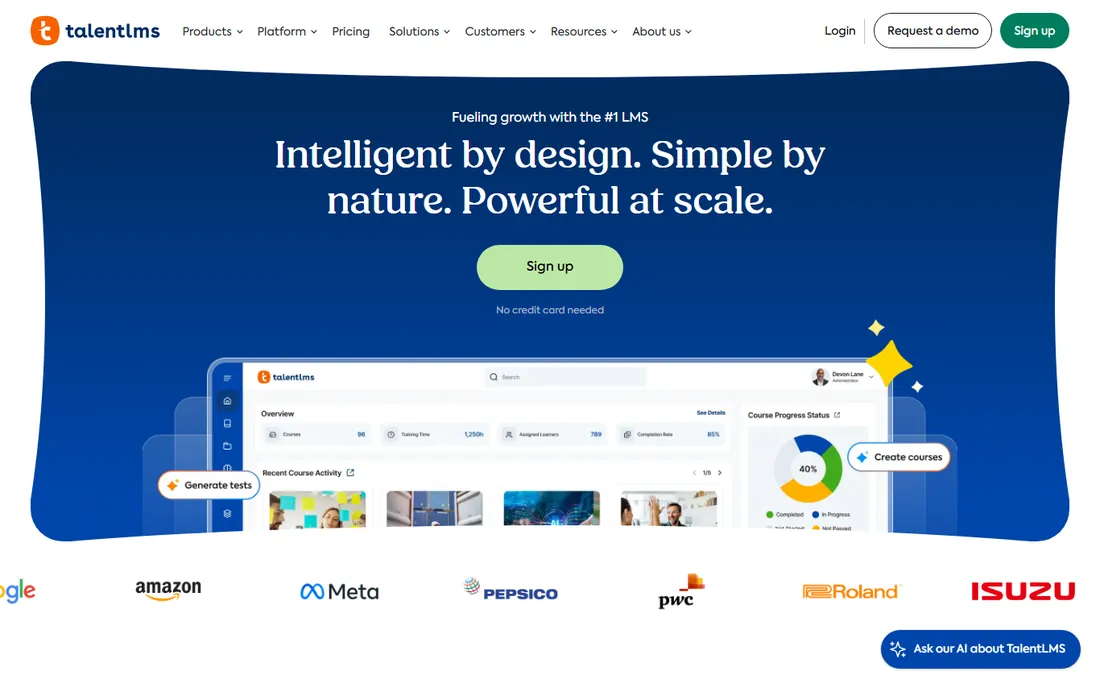 TalentLMS homepage