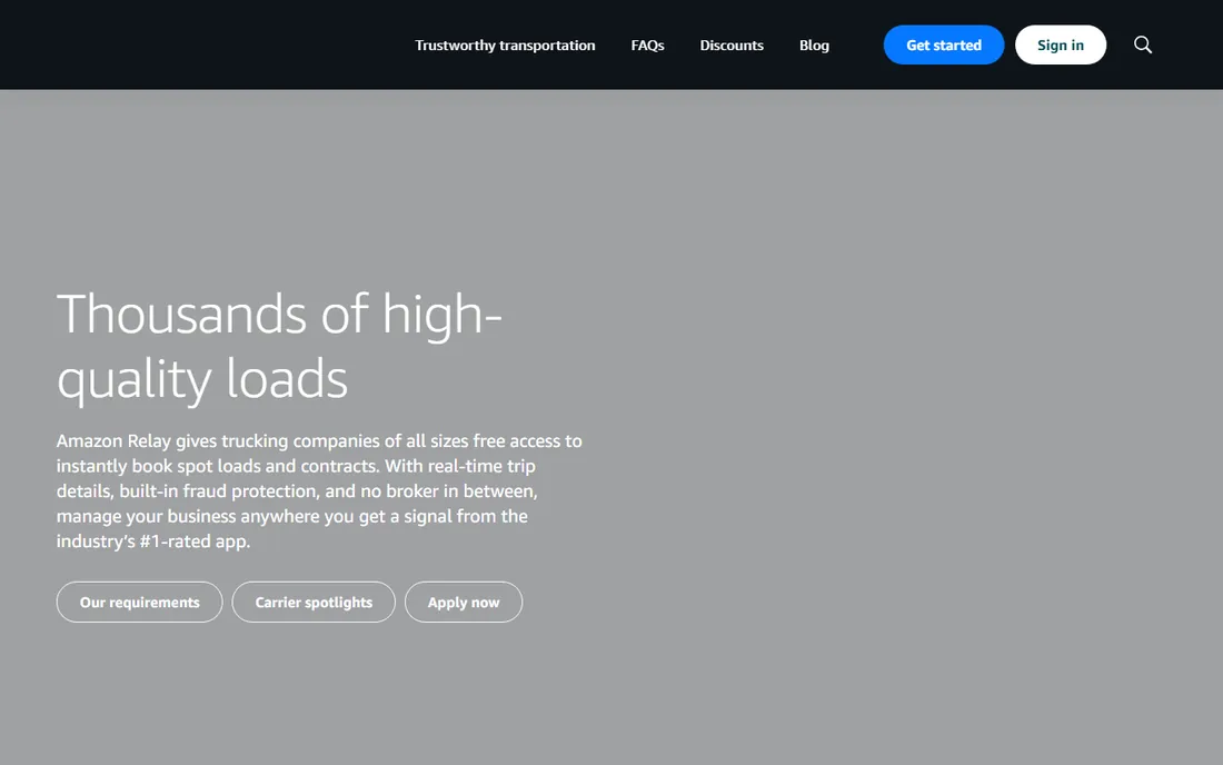 Amazon Relay homepage