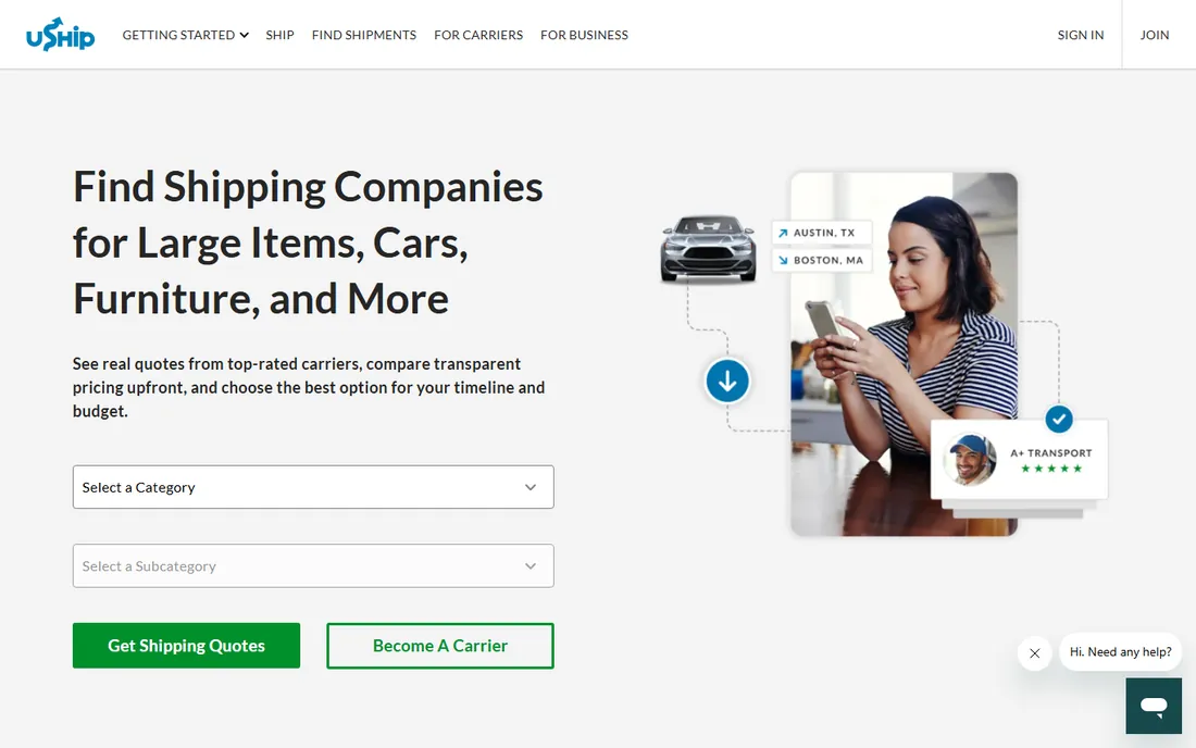uShip homepage