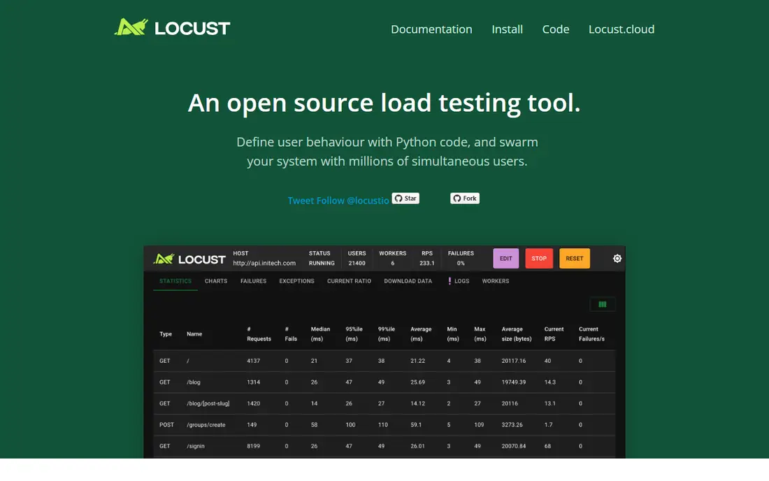 Locust homepage