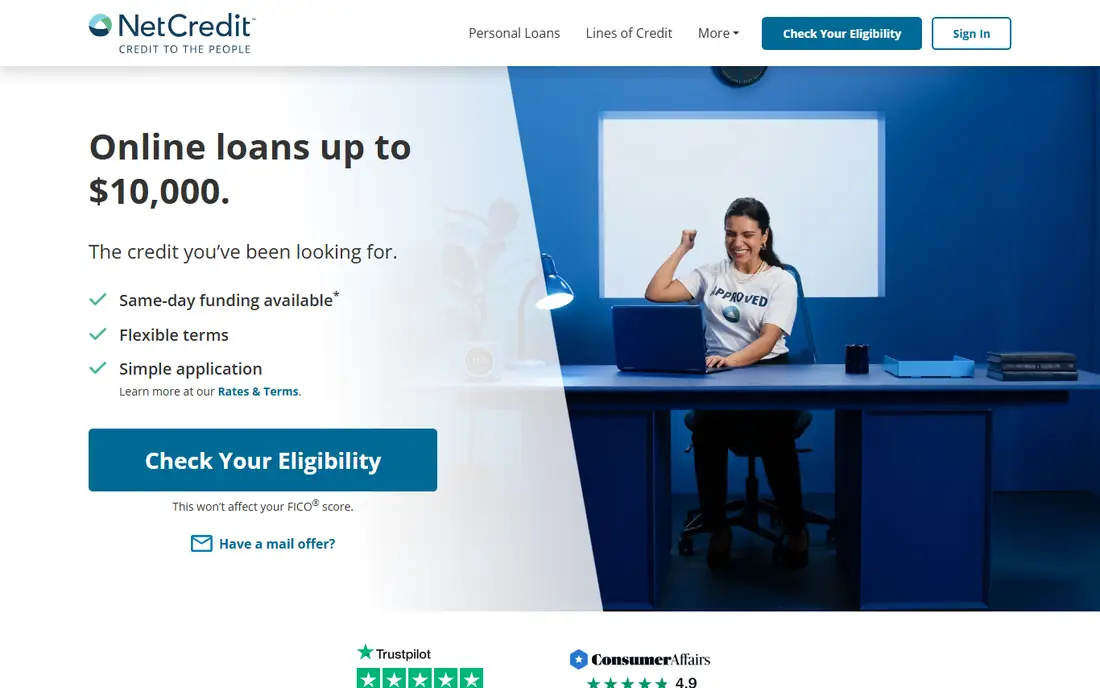 NetCredit homepage