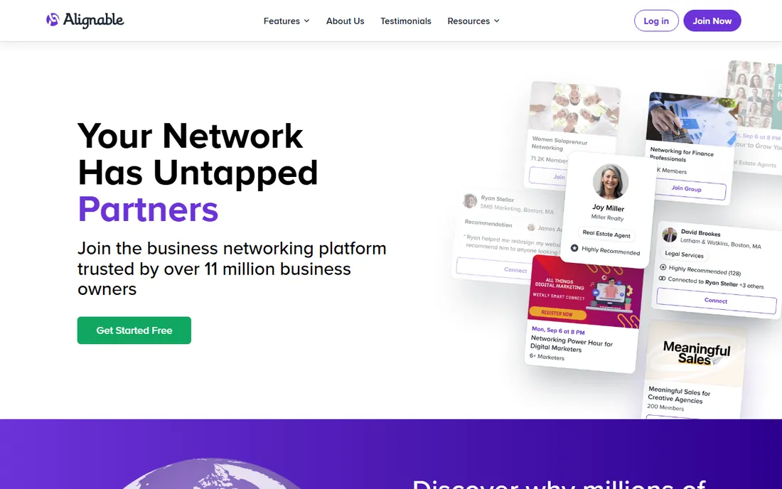 Alignable homepage