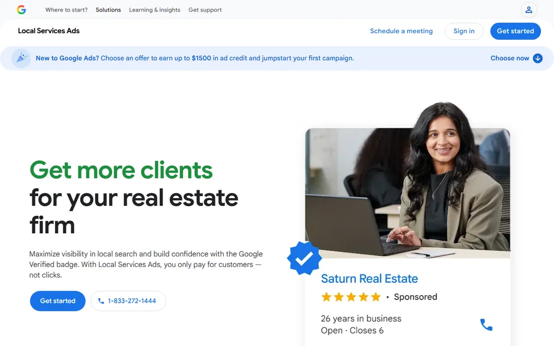 Google Local Services Ads homepage