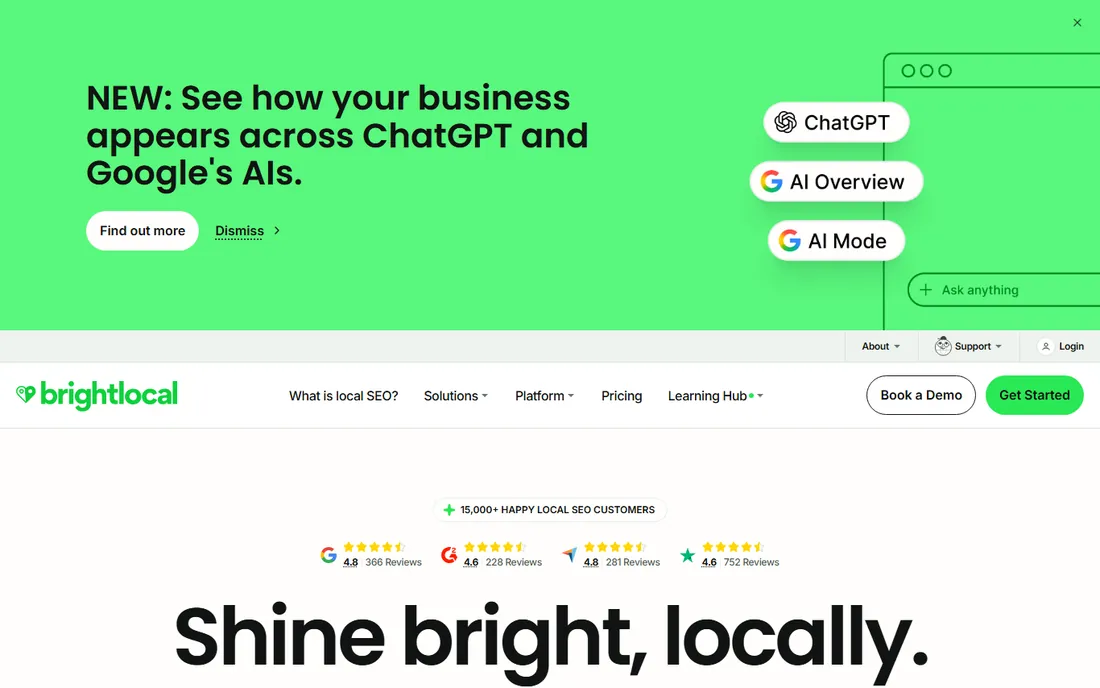 BrightLocal homepage