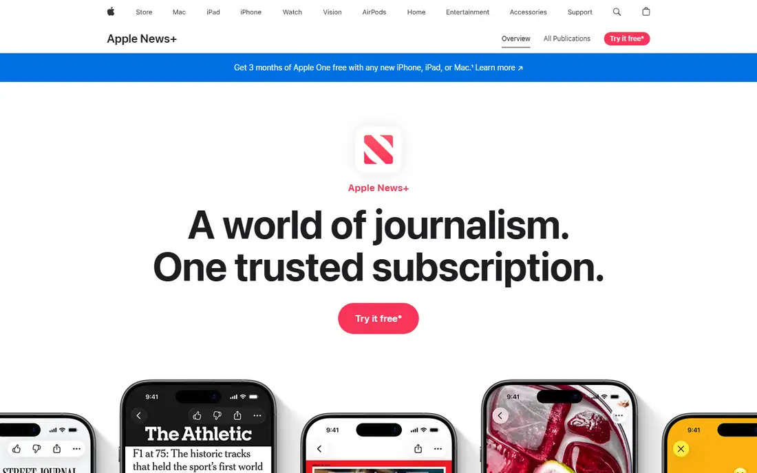Apple News homepage