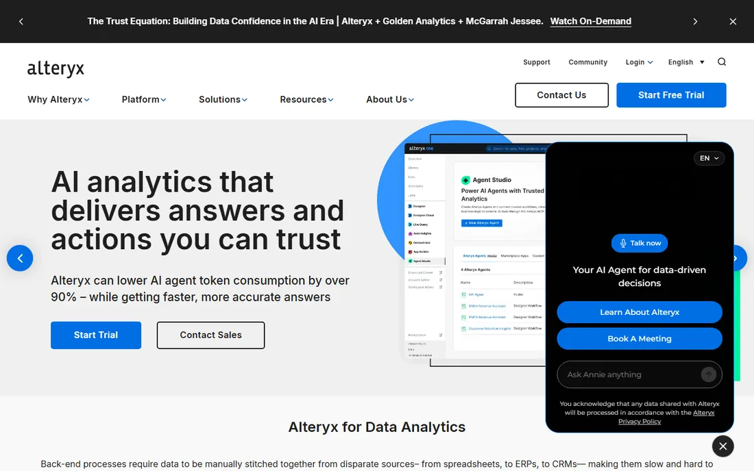 Alteryx homepage