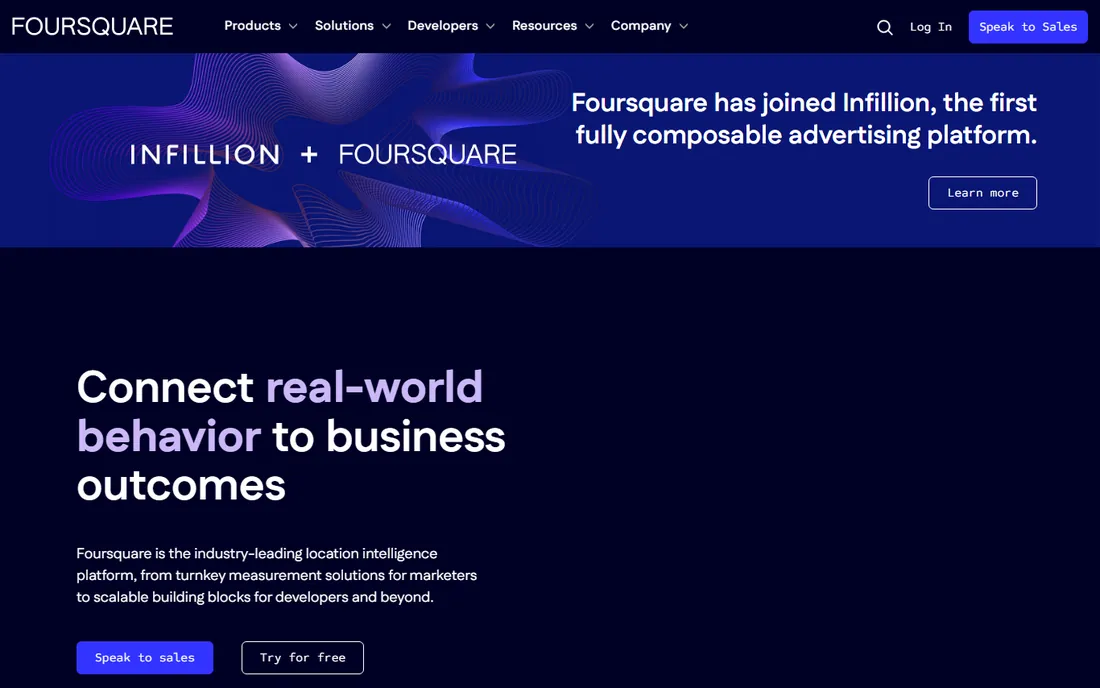 Foursquare homepage