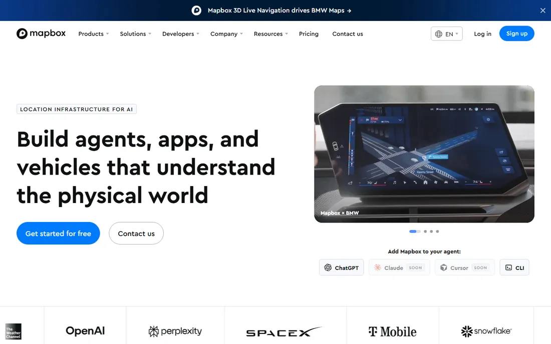 Mapbox homepage