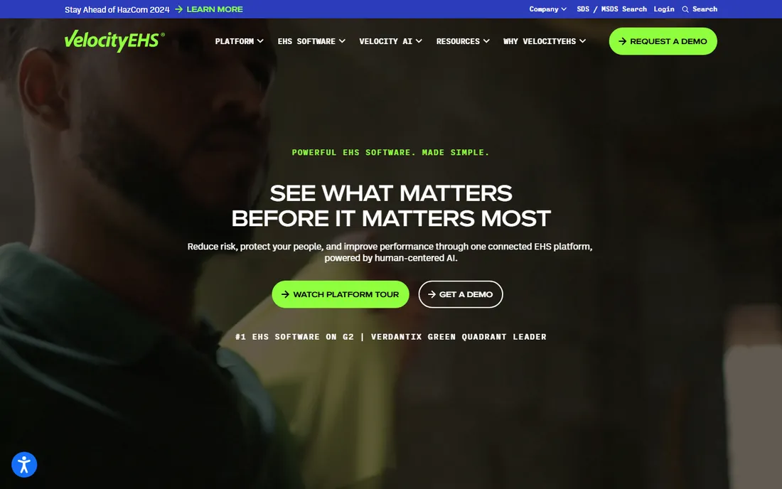 VelocityEHS homepage