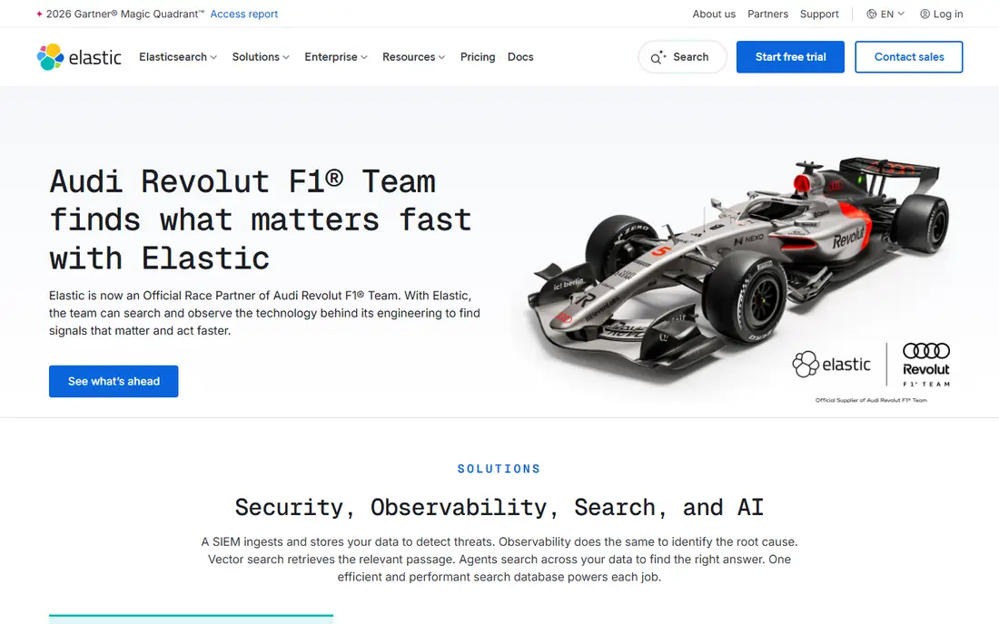 Elastic Observability homepage