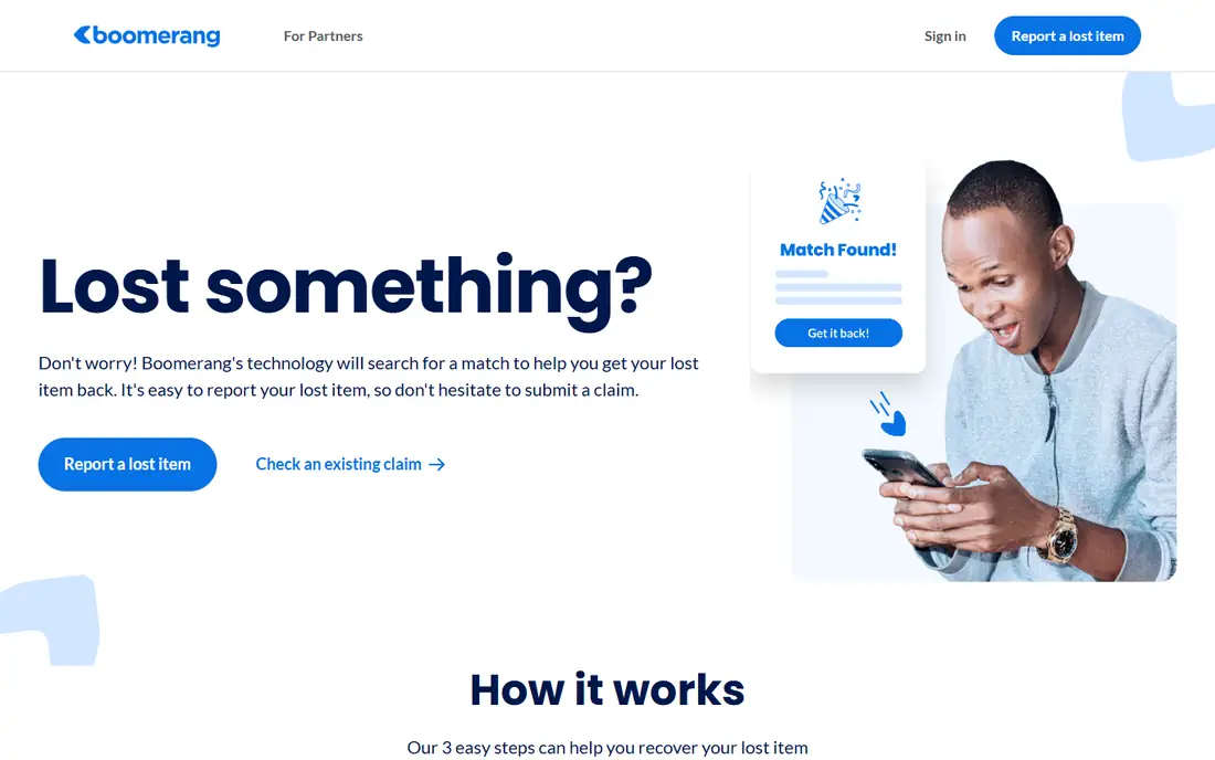 Boomerang homepage