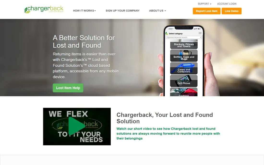 Chargerback homepage