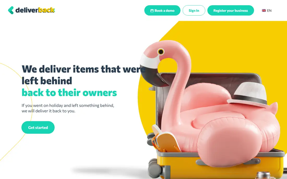 Deliverback homepage