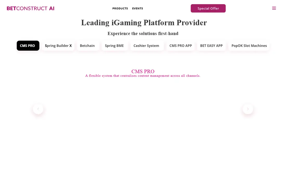 BetConstruct homepage