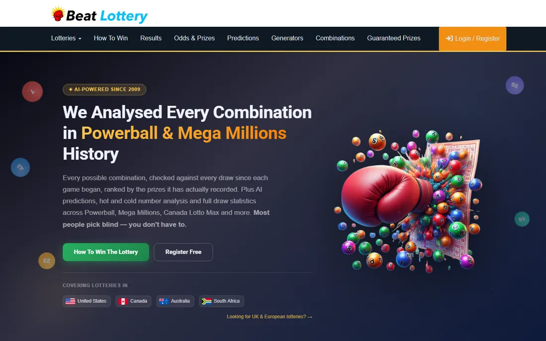Beat Lottery homepage