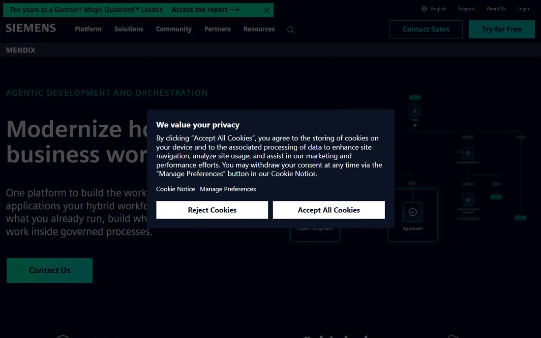 Mendix homepage
