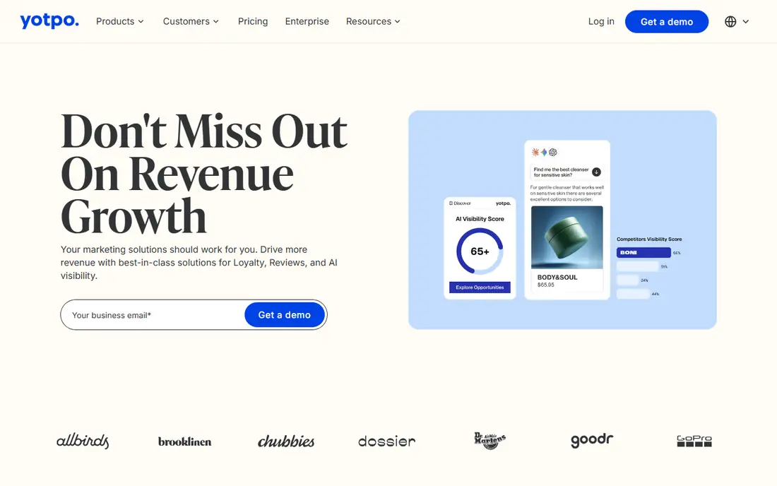 Yotpo Loyalty homepage