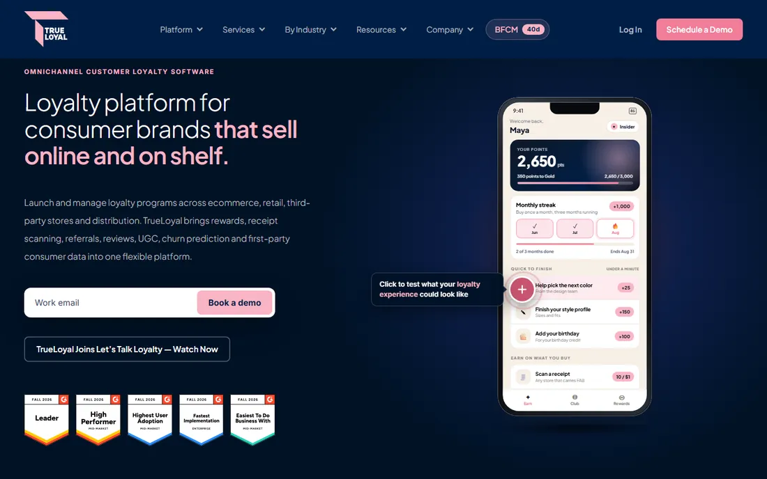 TrueLoyal homepage