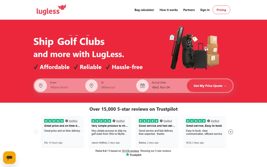 LugLess homepage