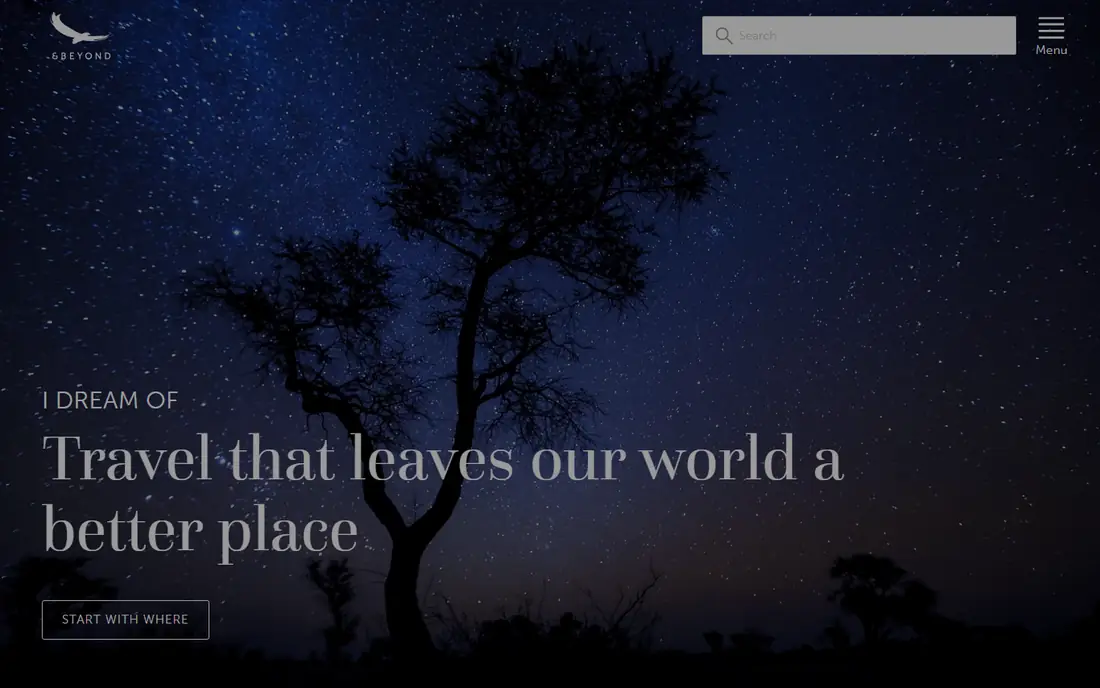 andBeyond homepage