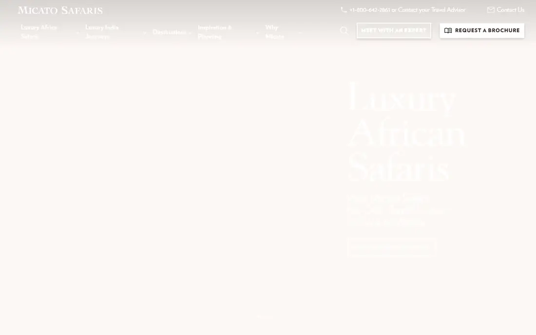 Micato Safaris homepage