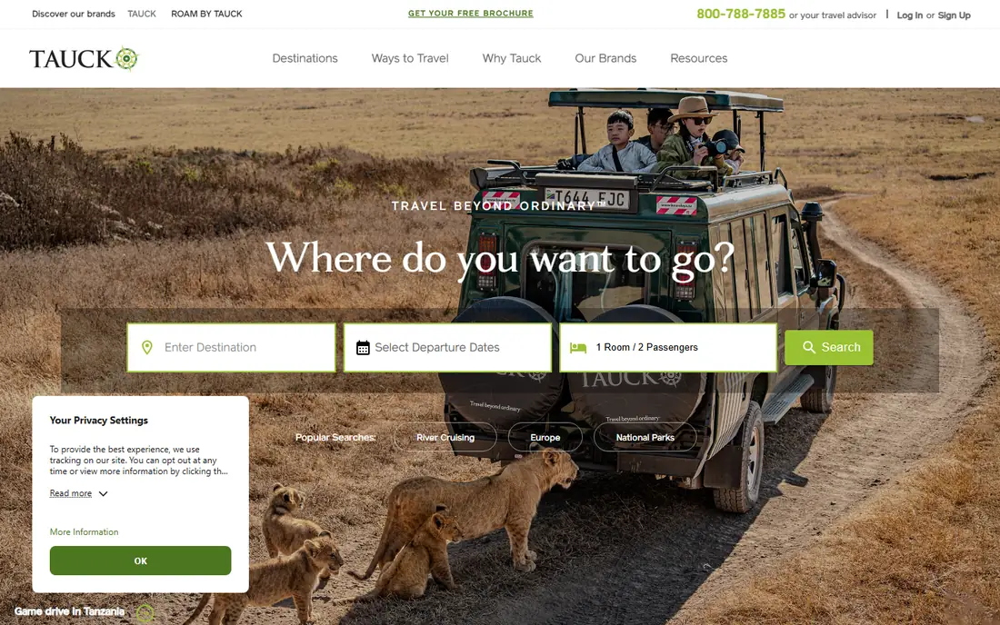 Tauck homepage
