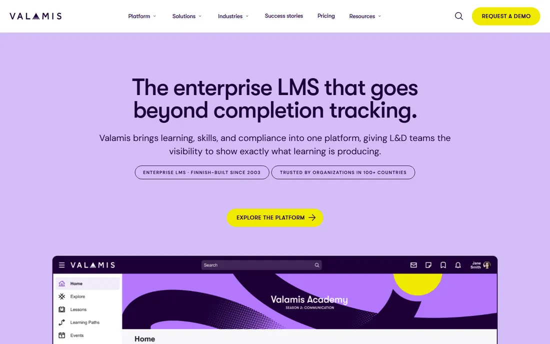 Valamis homepage