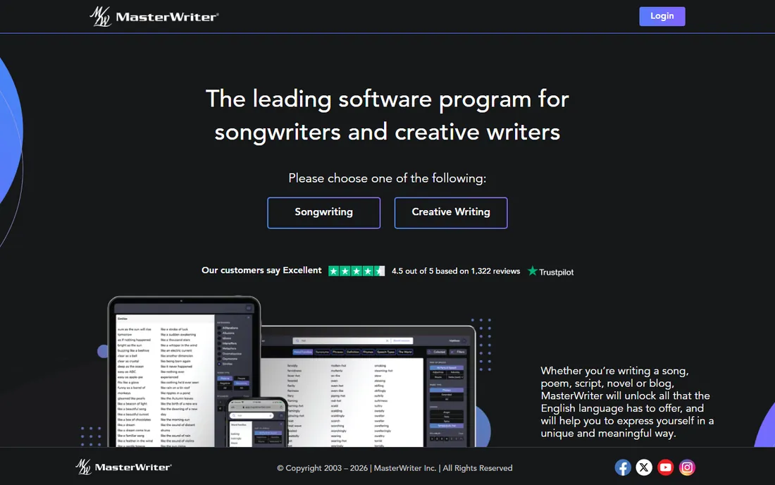MasterWriter homepage