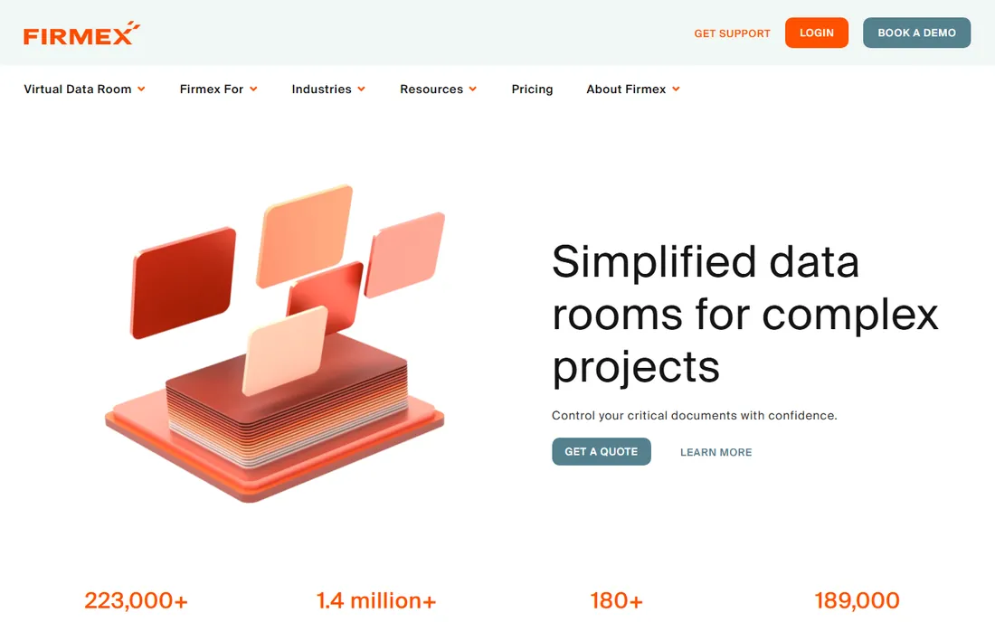 Firmex homepage