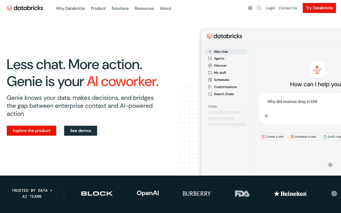 Databricks homepage