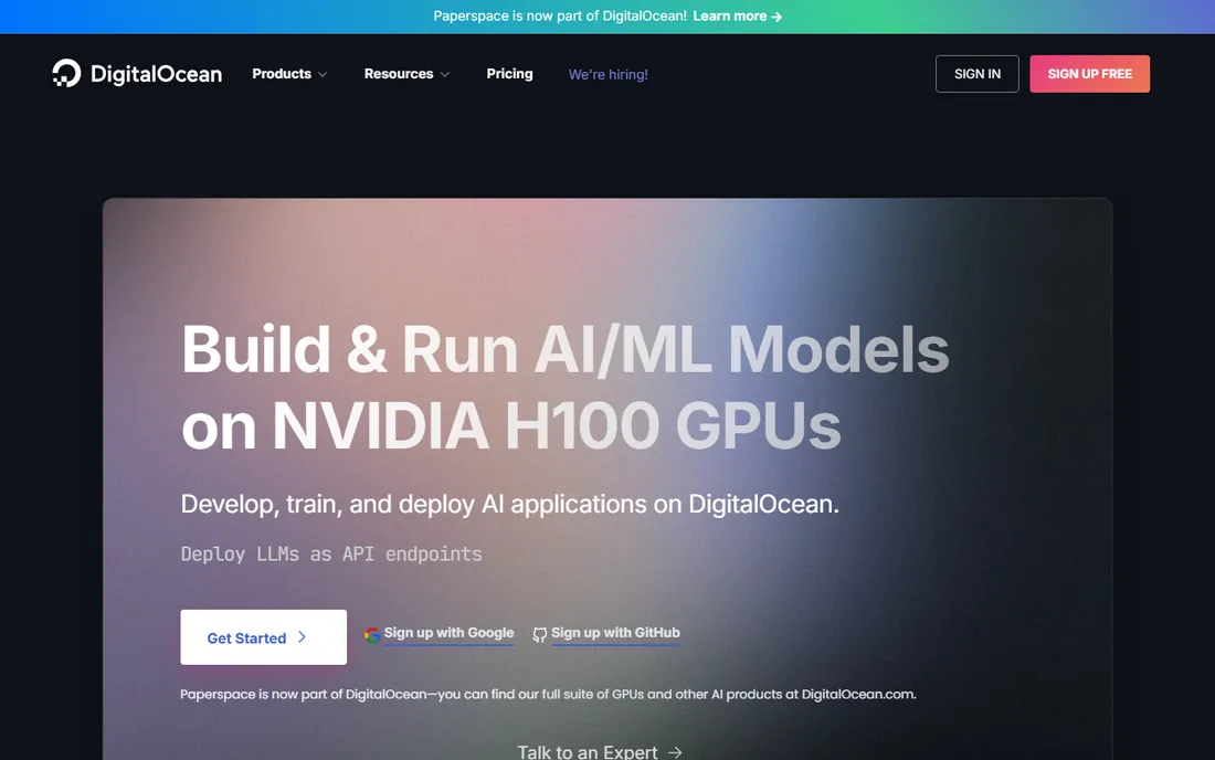 Paperspace homepage