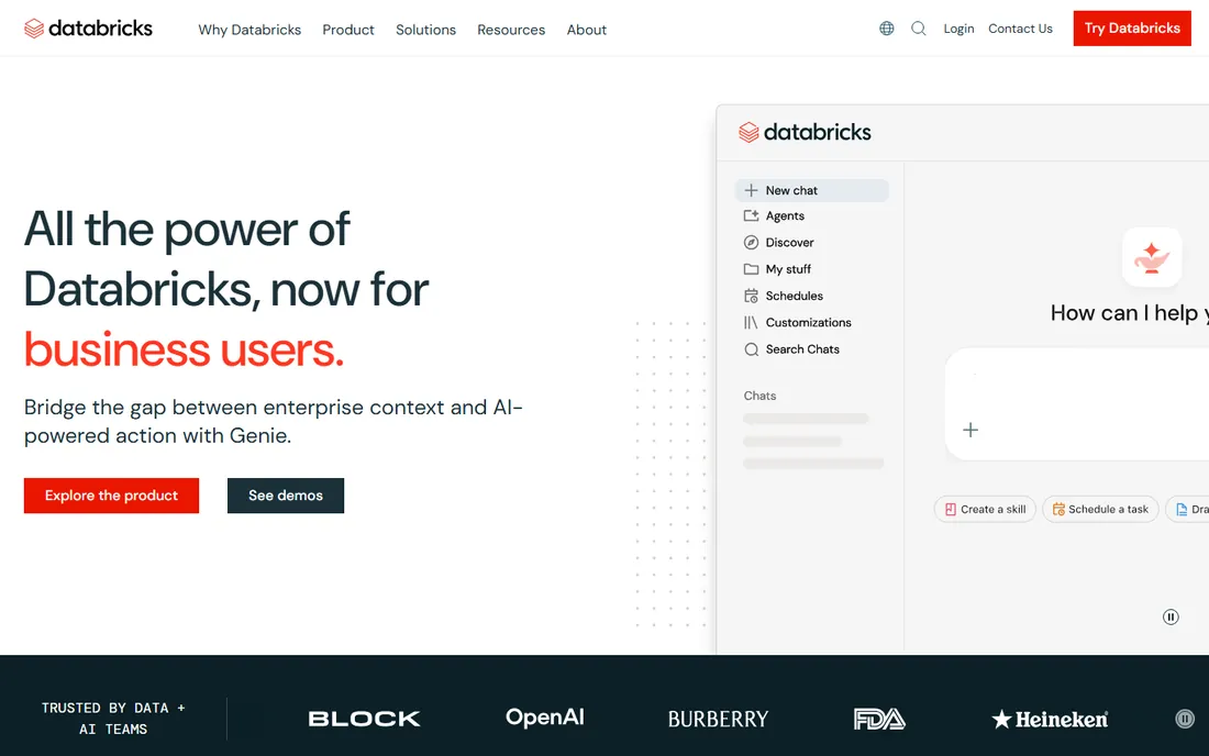 Databricks homepage