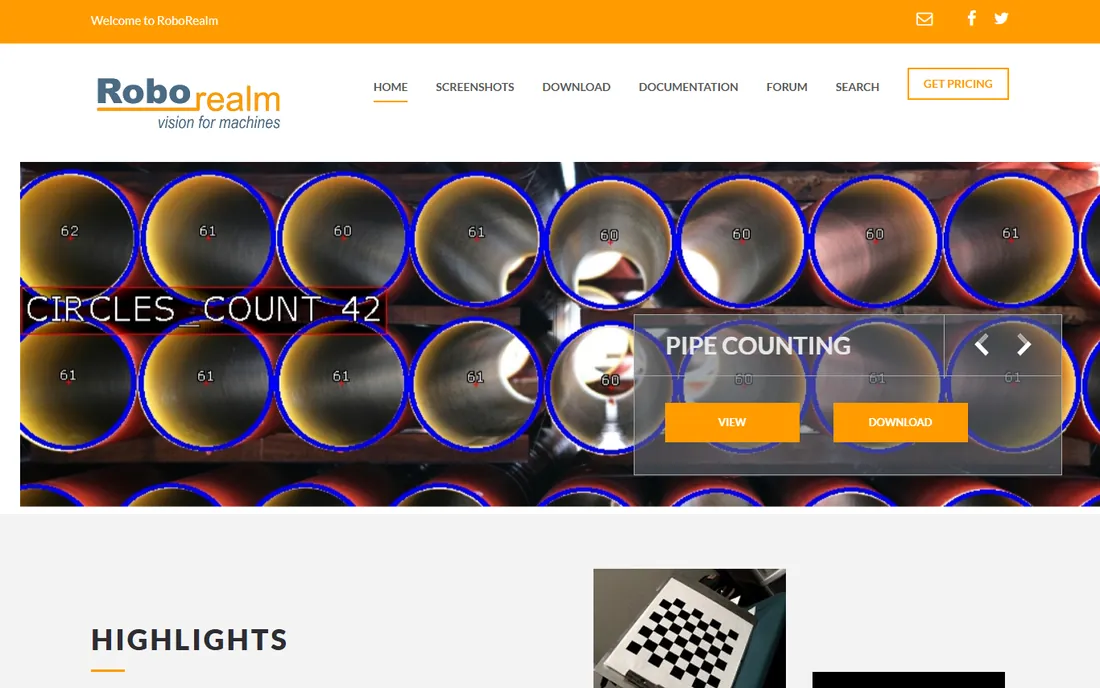 RoboRealm homepage