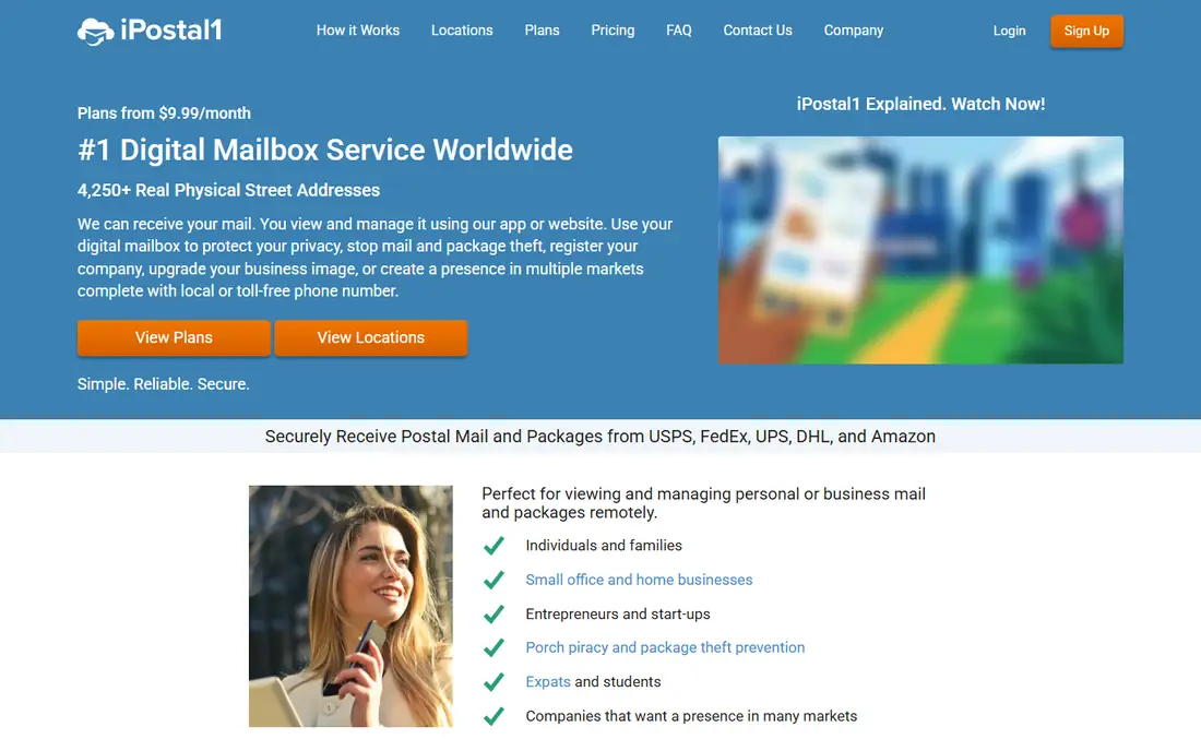 iPostal1 homepage